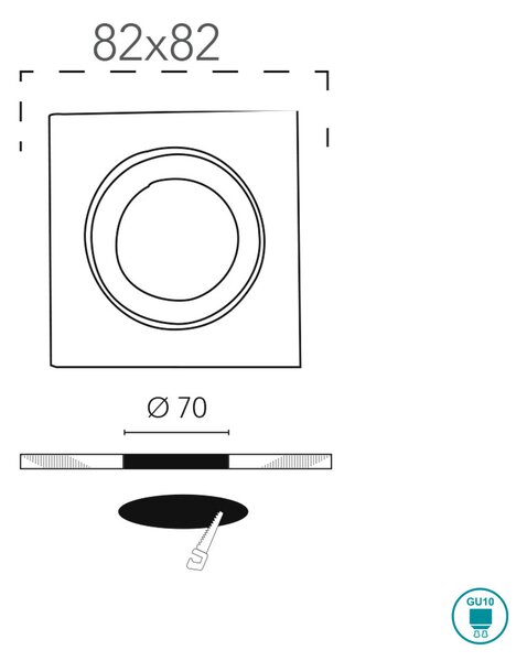 Φωτιστικό Σποτ Χωνευτό Intec INC-REFLEX-Q-SM1 NIK 8031440363280 Νίκελ Ματ