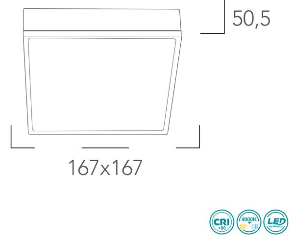 Φωτιστικό Οροφής Intec Klio-Q17 8031440363570 Λευκό (4000K)