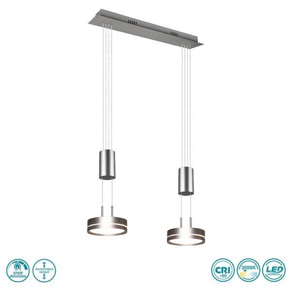 Φωτιστικό Κρεμαστό Trio Lighting Franklin 326510207 Νίκελ Ματ