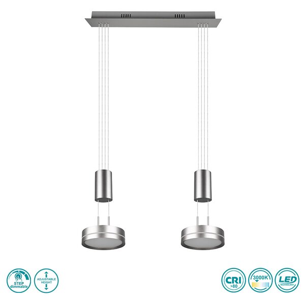 Φωτιστικό Κρεμαστό Trio Lighting Franklin 326510207 Νίκελ Ματ