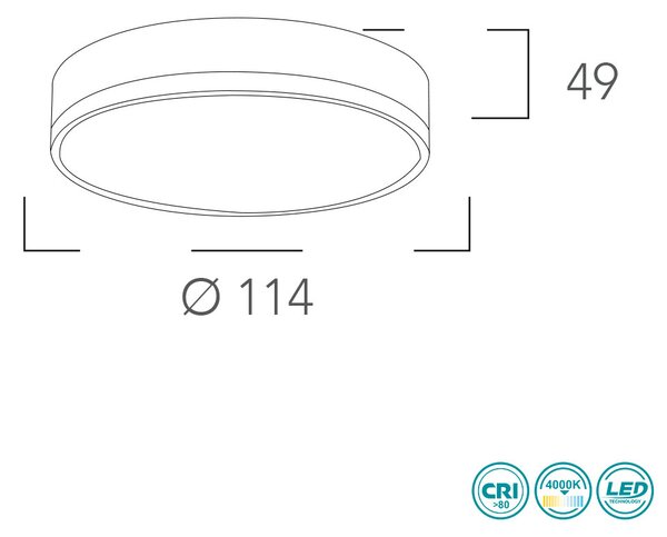 Φωτιστικό Οροφής Intec Klio-R11 8031440358675 Λευκό (4000K)