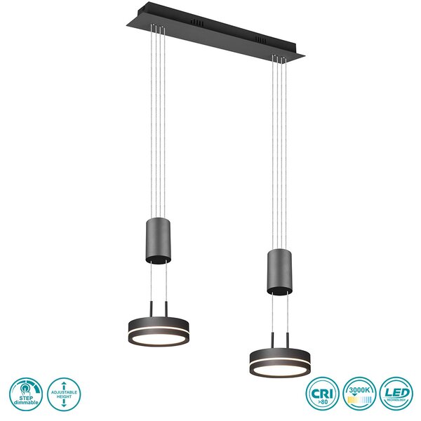 Φωτιστικό Κρεμαστό Trio Lighting Franklin 326510242 Ανθρακί