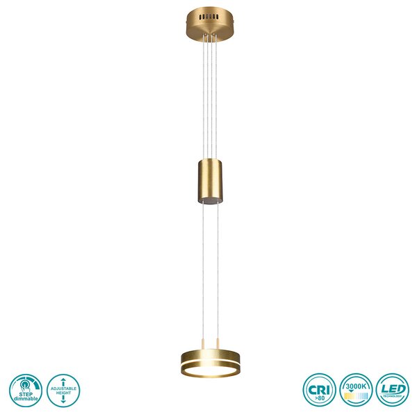 Φωτιστικό Κρεμαστό Trio Lighting Franklin 326510108 Χρυσό Ματ