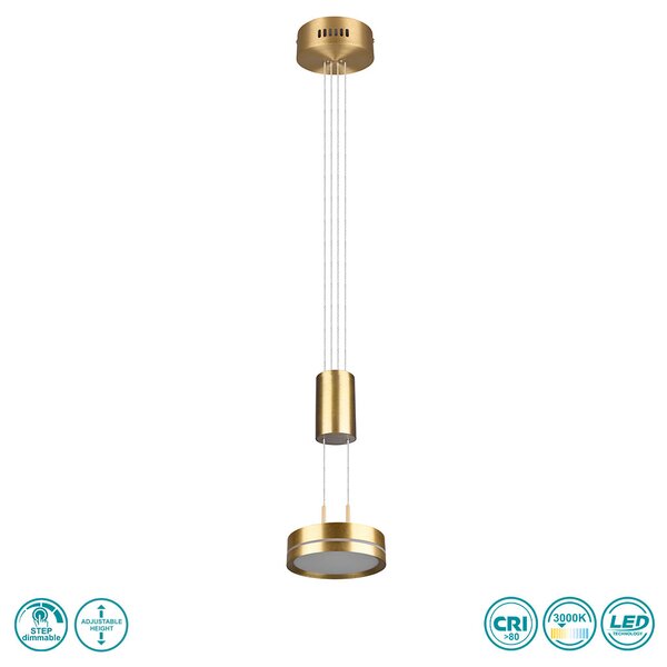 Φωτιστικό Κρεμαστό Trio Lighting Franklin 326510108 Χρυσό Ματ