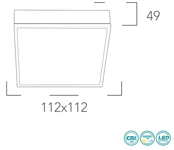 Φωτιστικό Οροφής Intec Klio-Q11 8031440363563 Λευκό (4000K)
