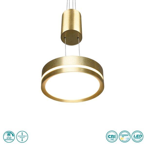 Φωτιστικό Κρεμαστό Trio Lighting Franklin 326510108 Χρυσό Ματ