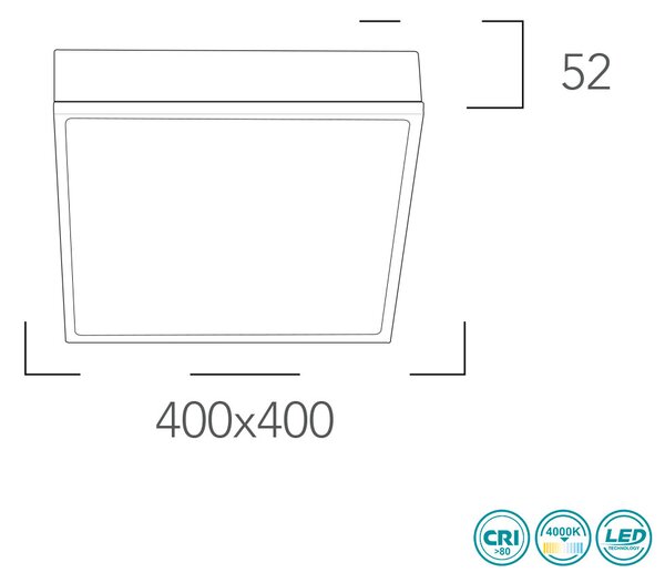 Φωτιστικό Οροφής Intec Klio-Q40 8031414868070 Λευκό (4000K)