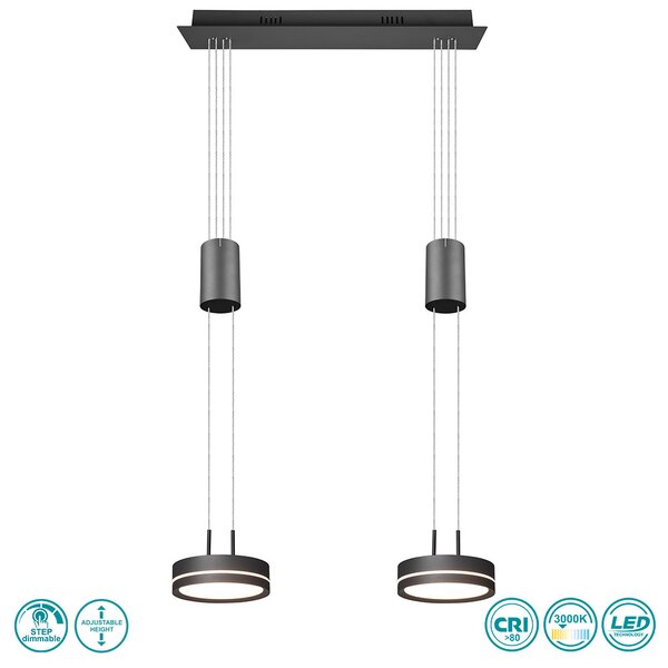 Φωτιστικό Κρεμαστό Trio Lighting Franklin 326510242 Ανθρακί