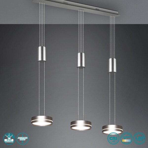 Φωτιστικό Κρεμαστό Trio Lighting Franklin 326510307 Νίκελ Ματ