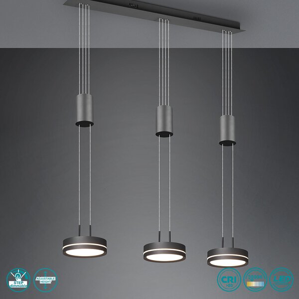 Φωτιστικό Κρεμαστό Trio Lighting Franklin 326510342 Ανθρακί