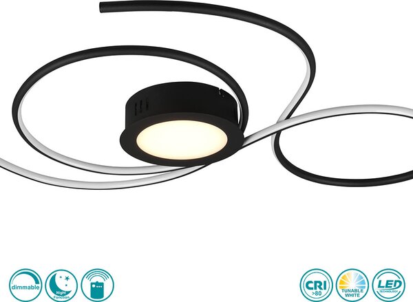 Φωτιστικό Οροφής Trio Lighting Jive 623419232 Μαύρο Ματ