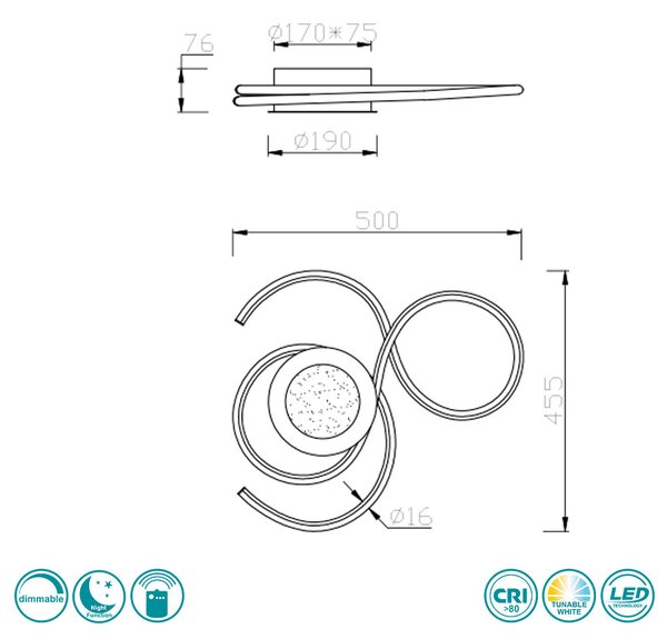 Φωτιστικό Οροφής Trio Lighting Jive 623410231 Λευκό Ματ