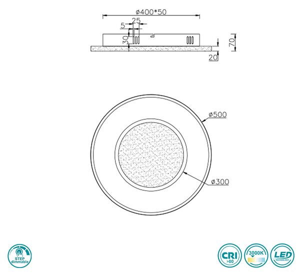 Φωτιστικό Οροφής Trio Lighting Deacon 626610232 Μαύρο Ματ