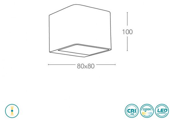 Απλίκα Intec LED-W-Atlas-6W 8031433071208 Λευκή