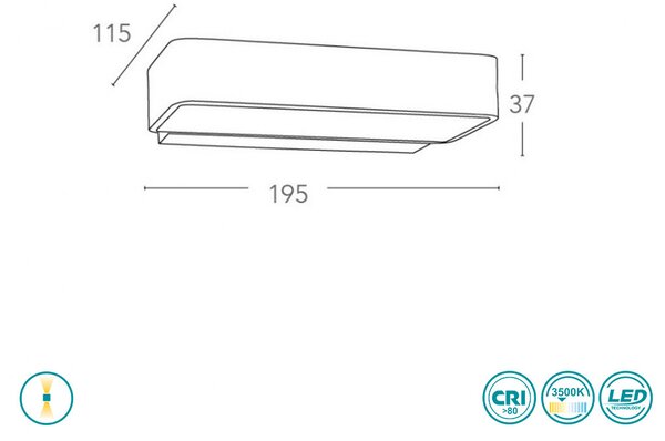 Απλίκα Intec LED-W-Omega BCO 8031414875467 Λευκή