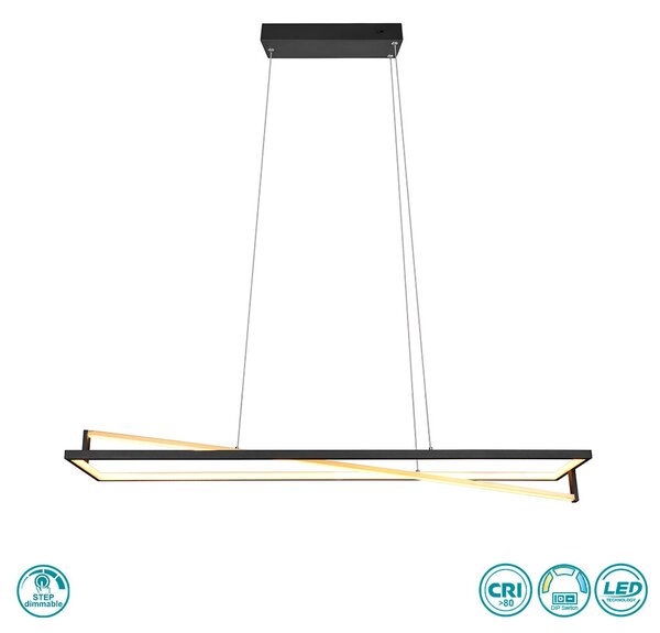 Φωτιστικό Κρεμαστό Trio Lighting Edge 326810132 Μαύρο Ματ