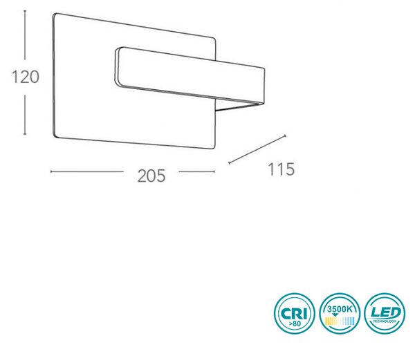 Απλίκα Intec LED-W-Lambda-4W 8031433001205 Λευκό