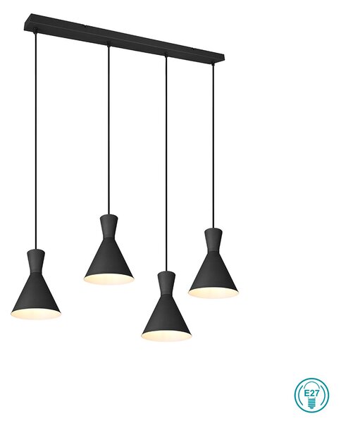 Κρεμαστό Φωτιστικό Ράγα RL Lighting Enzo R30784032 Μαύρο Ματ