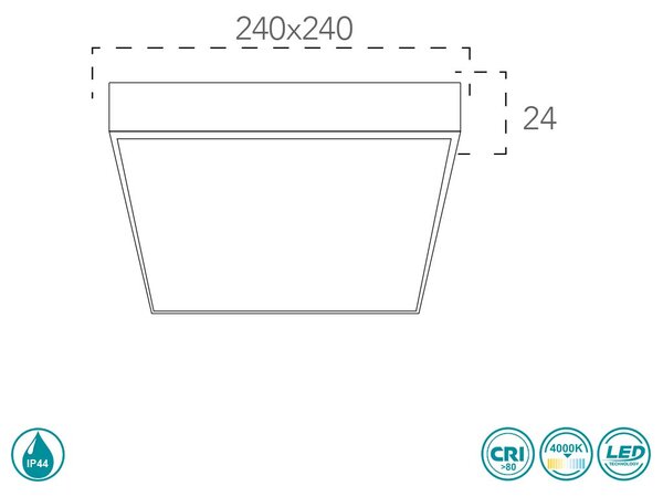 Πλαφονιέρα Intec I-Domo-Q24 8031414876235 Χρώμιο