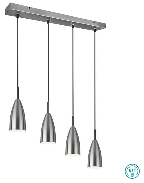 Κρεμαστό Φωτιστικό Ράγα RL Lighting Farin R30694007 Νίκελ Ματ