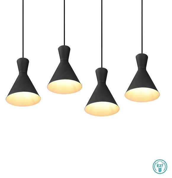 Κρεμαστό Φωτιστικό Ράγα RL Lighting Enzo R30784032 Μαύρο Ματ