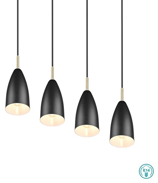 Κρεμαστό Φωτιστικό Ράγα RL Lighting Farin R30694032 Μαύρο Ματ