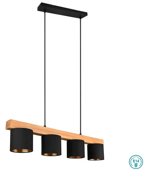 Φωτιστικό Κρεμαστό Ράγα Vintage Industrial RL Lighting Cameron R30654002 Μαύρο