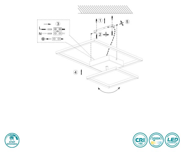 Φωτιστικό Οροφής RL Lighting Padella R62642132 Μαύρο Ματ (3000K)