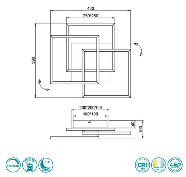 Φωτιστικό Οροφής RL Lighting Mobile R62883132 Μαύρο Ματ