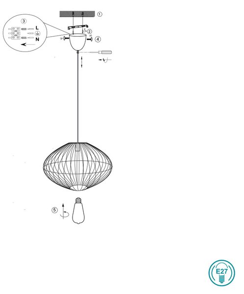 Φωτιστικό Κρεμαστό RL Lighting Cobain R30831032 Μαύρο Ματ