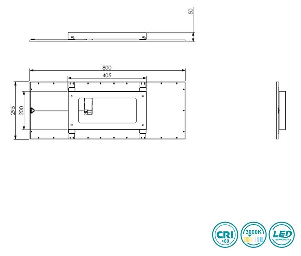 Φωτιστικό Panel Οροφής RL Lighting Alpha R62328087 Γκρι