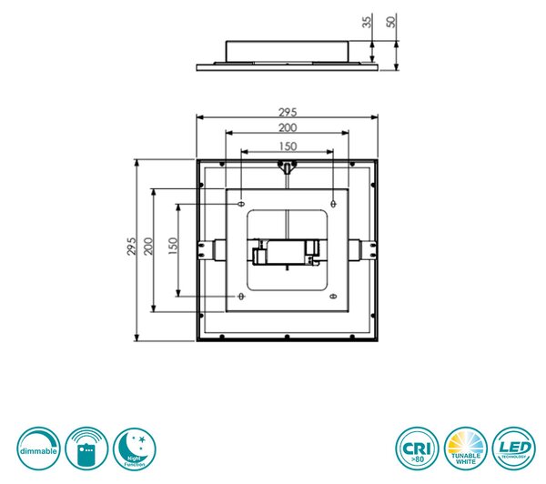 Φωτιστικό Panel Οροφής RL Lighting Gamma R62863032 Μαύρο Ματ