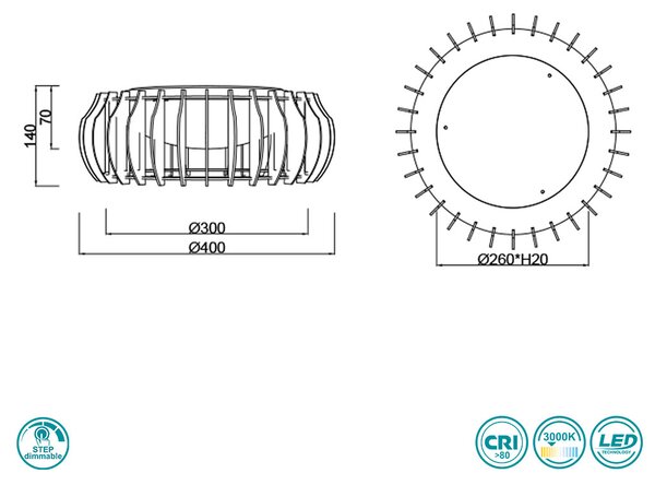 Φωτιστικό Οροφής RL Lighting Monte R62171130 Φυσικό Ξύλο