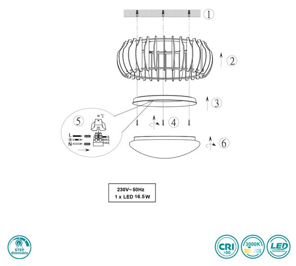 Φωτιστικό Οροφής RL Lighting Monte R62171130 Φυσικό Ξύλο