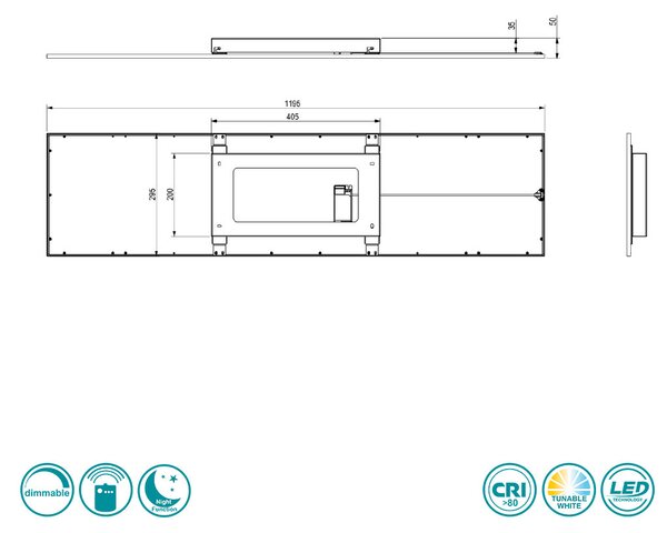 Φωτιστικό Panel Οροφής RL Lighting Gamma R62861287 Γκρι