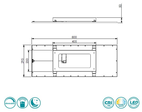 Φωτιστικό Panel Οροφής RL Lighting Gamma R62868032 Μαύρο Ματ