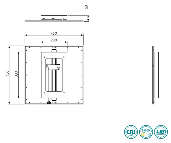 Φωτιστικό Panel Οροφής RL Lighting Alpha R62324587 Γκρι