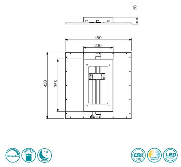 Φωτιστικό Panel Οροφής RL Lighting Gamma R62864587 Γκρι