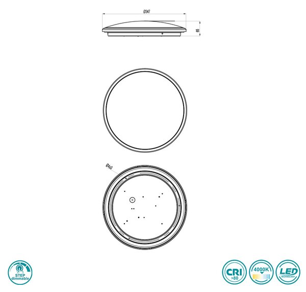 Φωτιστικό Οροφής RL Lighting Limbus R67021131 Λευκό Ματ (4000K)