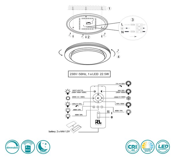 Φωτιστικό Οροφής RL Lighting Atria R67045800