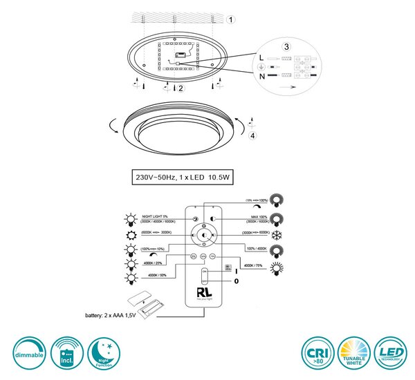 Φωτιστικό Οροφής RL Lighting Atria R67042800