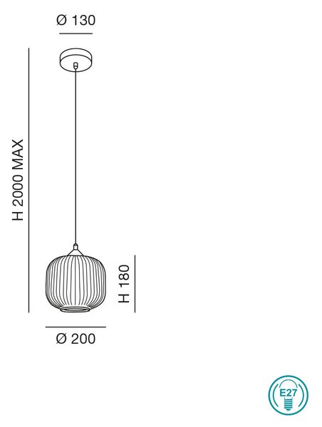 Φωτιστικό Κρεμαστό La Mia Luce Dock 3584-40-125 Μελί