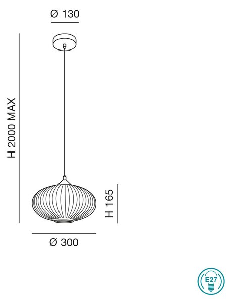 Φωτιστικό Κρεμαστό La Mia Luce Fiordaliso 3583-40-125 Μελί