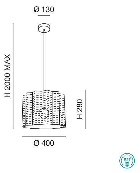 Φωτιστικό Κρεμαστό La Mia Luce Glicine 3581-40-102 Λευκό