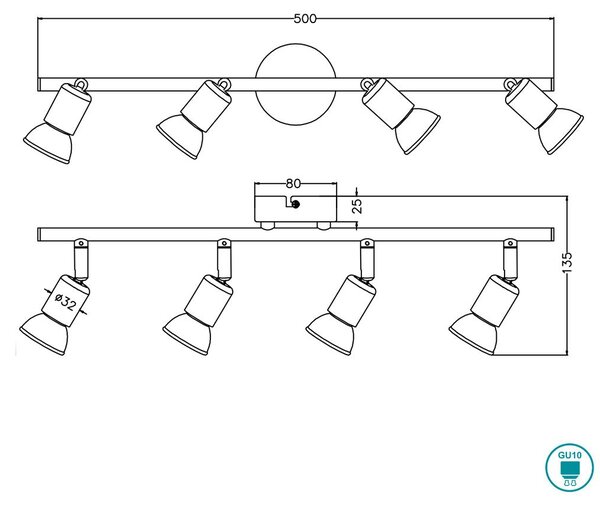 Σποτ RL Lighting Paris R80914032 Μαύρο Ματ