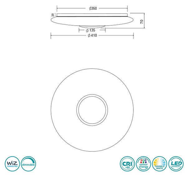 Φωτιστικό Οροφής RL Lighting Lia R65051000 Λευκό Smart