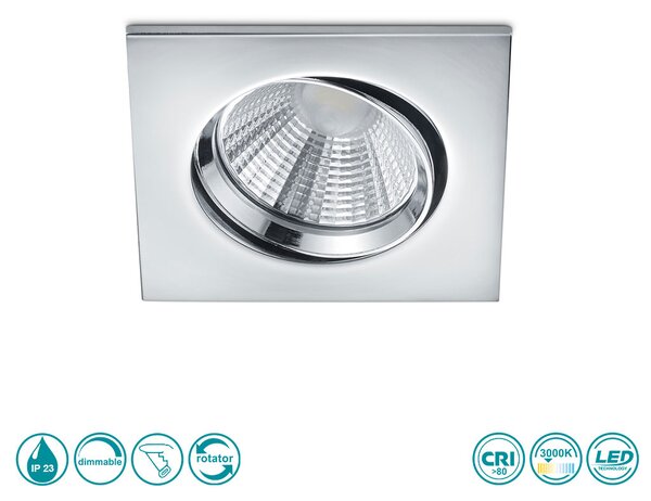 Φωτιστικό Σποτ Χωνευτό Κινητό Trio Lighting Pamir 650410106 Χρώμιο (IP23)