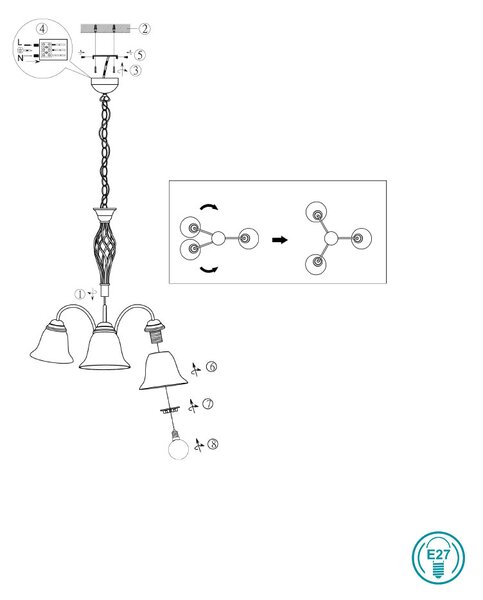 Φωτιστικό Κρεμαστό Trio Lighting Rustica 101000324 Σκουριά Χαλκού