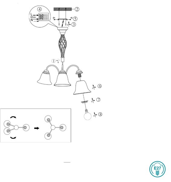 Φωτιστικό Ημιοροφής Trio Lighting Rustica 601000324 Σκουριά Χαλκού