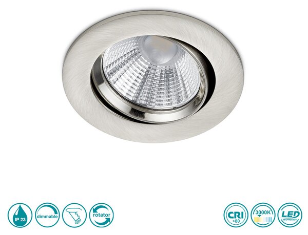 Φωτιστικό Σποτ Χωνευτό Κινητό Trio Lighting Pamir 650510107 Νίκελ Ματ (IP23)